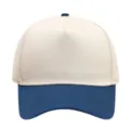 Primer plano de la gorra bicolor, textura de tela de algodón y diseño de bloque de color. - Aguamarina