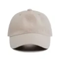 Gorra de béisbol de algodón beige liso, sombrero casual suave con visera curvada. - Blanco Roto