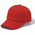 Casquette de baseball rouge en coton pur avec couronne souple, visière incurvée pour le plein air. - Réglable / Rouge