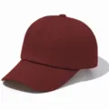 Casquette de baseball en coton bordeaux, casquette souple unstructurée pour loisir. - Réglable / Bordeaux