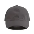 Gorra de béisbol de algodón gris oscuro, sombrero informal liso para bordado personalizado. - Gris oscuro