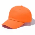 Casquette de baseball orange en pur coton, calotte souple, chapeau uni pour loisir. - Réglable / Rouge Orangé