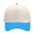 Classic 5-panel color block baseball cap with vibrant blue brim for daily wear and custom logo. - Lake Blue
