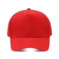 Gorra de béisbol roja lisa de 5 paneles para hombres y mujeres, ideal para primavera y verano. - Ajustable / Rojo
