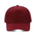 Gorra de béisbol burdeos lisa de 5 paneles para hombres y mujeres, sombrero de sol clásico. - Ajustable / Burdeos