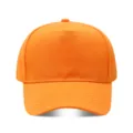Gorra de béisbol naranja de 5 paneles, sarga de algodón lisa, frente virgen para bordado. - Ajustable / Naranja