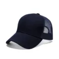 Gorra trucker de algodón azul marino, gorra de béisbol de malla transpirable, lisa. - Ajustable / Azul marino