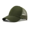 Gorra de Béisbol de Malla Verde Militar Trucker Sombrero Transpirable Protección Solar - Verde Militar
