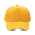 Gorra de béisbol amarilla lisa de 5 paneles, ideal para bordado personalizado e impresión de logo. - Ajustable / Amarillo