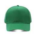 Gorra de béisbol verde lisa de 5 paneles, gorra en blanco para bordar, sombrero de sol. - Ajustable / Verde