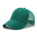 Moderna gorra de béisbol de malla verde lisa trucker sombrero de sol clásico ajustable - Verde