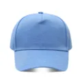 Gorra de béisbol azul claro de 5 paneles, algodón de calidad, sombrero casual para sol. - Ajustable / Azul cielo
