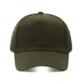 Gorra de béisbol verde oscura de 5 paneles, tela de sarga, ideal para bordados personalizados. - Ajustable / Verde Militar