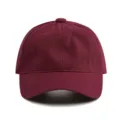 Casquette de baseball unie en coton bordeaux, calotte souple style decontracte tous les jours. - Bordeaux