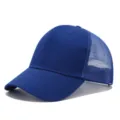 Gorra de camionero azul sólida con parte posterior de malla transpirable para verano al aire libre. - Azul zafiro