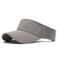 Casquette visière unie sommet vide chapeau de course en plein air tissu gris respirant - Réglable / Gris clair
