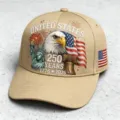 Gorra de béisbol caqui clásica con estampados patrióticos del aniversario de EE.UU. - Ajustable / Caqui Letra A