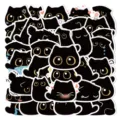 Ensemble de mignons autocollants chats noirs, stickers étanches pour coque de téléphone. - Paquet de 40 Feuilles (SJS110)