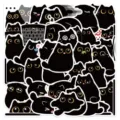 Joli ensemble d'autocollants chat noir mignon, décalcomanie étanche pour coque de téléphone. - Paquet de 40 Feuilles (SJS159)