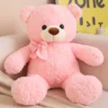Orsacchiotto di peluche rosa con grazioso fiocco, morbido peluche regalo per bambini e fidanzata. - Orso innamorato rosa / 40CM