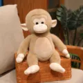 Süßes Makaken Plüschtier weiche Tierpuppe kleines Äffchen für Greifautomat und Kindergeschenk - 28cm / Khaki