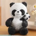 Cute mother and child panda plush toy soft stuffed animal doll for kids gift hugging pillow - Panda / 30cm