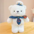 Cute sailor bear plush toy, white stuffed animal with navy hat and collar for kids. - 30cm / Navy Bear