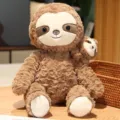Cute mother and child sloth plush toy soft stuffed animal doll pillow for kids and babies - Sloth