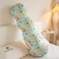 Cute cartoon printed long body pillow, mint green soft ice silk leg support cushion for sleep. - Animal Alphabet Paradise / 1m (1kg)