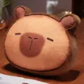 Leuke bruine capibara pluche kussen zacht gevuld dier kussen voor thuis en kantoor decor. - Sierkussen 40x30 cm / Karamelkleurige capibara