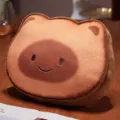 Leuke capybara brood pluche kussen zacht gevuld dier kussen voor thuis kantoor gezellig decor - Sierkussen 40x30 cm / Karamelkleurige blije toast kat