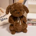 Süßer brauner lockiger Plüschtier Hund Welpe Puppe weiches Stofftier Kissen für Kinder - Welpe 35 cm / Siehe Details