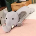 Simpatico cuscino lungo in peluche di elefante grigio per bambini che dormono bambola - 1m / Grigio