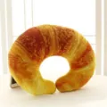 Cuscino da collo a forma di croissant in peluche, soffice supporto da viaggio. - Cuscino per il collo a cornetto