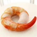 Cuscino per il collo in peluche a forma di U simpatico design coda di gambero ufficio - Cuscino per il collo al gamberetto