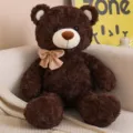 Simpatico orsetto di peluche marrone con fiocco, morbido peluche regalo per bambini e ragazze. - Orso innamorato caffè scuro / 40CM