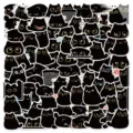 Mignons stickers de chat noir, autocollants chatons imperméables pour déco de téléphone et carnet DIY. - Paquet de 80 Feuilles (Combo)