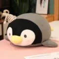 Joli coussin en peluche pingouin endormi avec chapeau rayé, poupée en peluche douce pour cadeau. - Pingouin Somnolent / 40CM