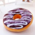 Soft plush chocolate donut pillow, creative cute cushion for office nap and home decor. - Milk Chocolate / Large Size (Approx. 60 cm Diameter)