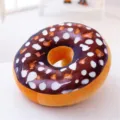 Plush chocolate donut pillow cute soft cushion office nap pillow birthday gift creative toy - Classic Chocolate / Large Size (Approx. 60 cm Diameter)