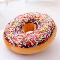 Soft simulation chocolate donut plush pillow cushion, sweet colorful sprinkles variant. - Flower World / Large Size (Approx. 60 cm Diameter)