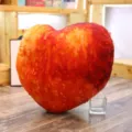 Heart shaped strawberry plush throw pillow cute fruit cushion home sofa bedroom decor - Peach