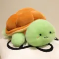 Cute plush turtle toy, healing fat bread turtle doll, soft hugging pillow main product. - Green / 20cm