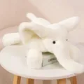 White plush elephant toy cute stuffed animal soft hugging pillow for children birthday gift - White / 45cm