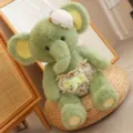 Cute green elephant plush toy soft stuffed animal doll comforting pillow for kids - Green Elephant / 45cm