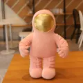 Pink astronaut plush toy stuffed doll cute gold visor space man pillow gift for kids children - Pink without Backpack / 33cm