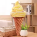 Lindo cojín de felpa con cono de helado suave muñeca de peluche regalo para niñas - Limón / 30cm