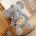 Cute grey elephant plush toy with soft fur and cute outfit, perfect companion gift for kids. - Grey Elephant / 45cm
