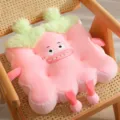 Cuscino per sedia in peluche rosa carino con faccia divertente, cuscino caldo e spesso per ufficio. - Rosa