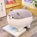 Χαριτωμένο χοντρό shiba inu λούτρινο γκρι και λευκό corgi μαξιλάρι κούκλα δώρο παιδιού - 40CM / Gkri Shiba Inu